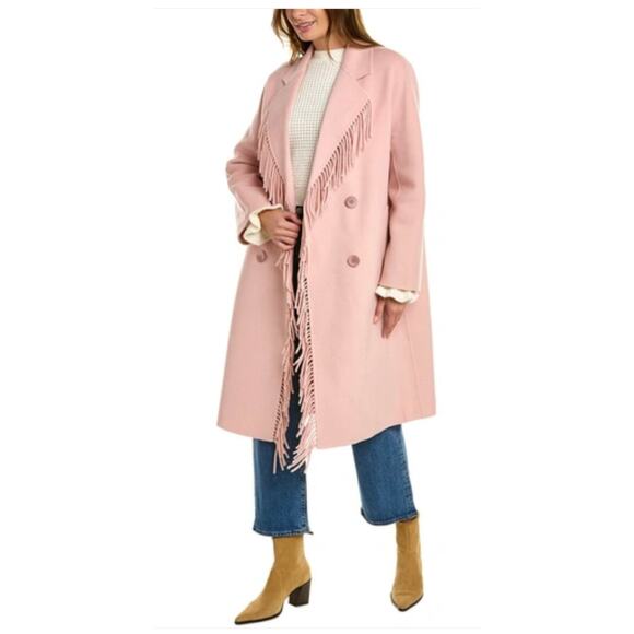 LoveShackFancy Jackets & Blazers - LoveShackFancy Mark Miller Cashmere Fringe Coat in Pink -Womens Small